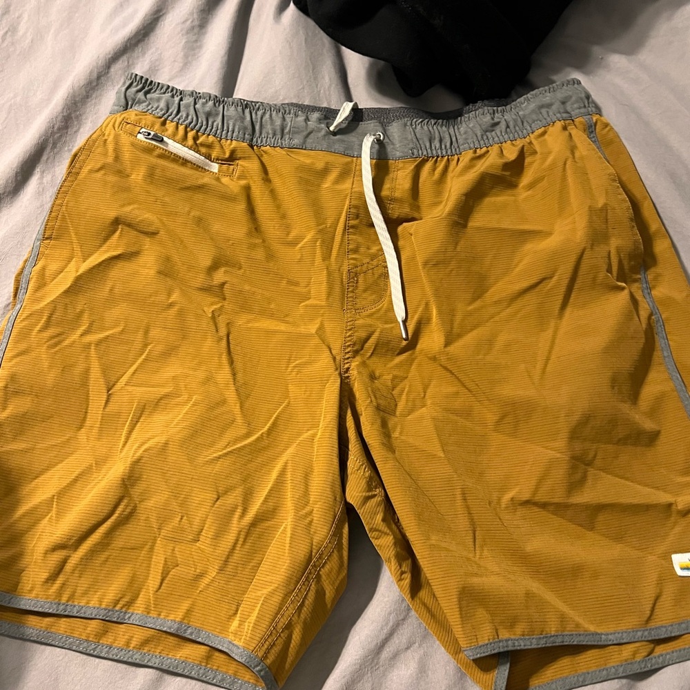 Vuori Yellow and Gray Athletic Shorts